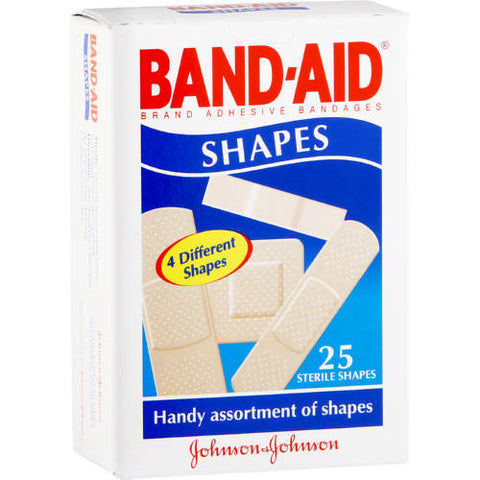 Band-Aid Adhesive Bandages Shapes (25 Strips/Box)