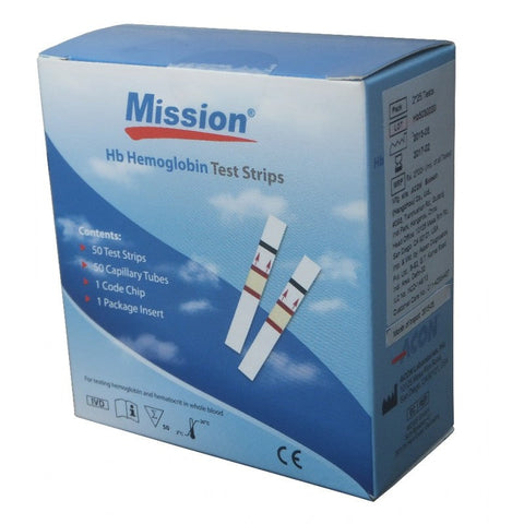 Mission HB Haemoglobin Test Strips (50/Pack)