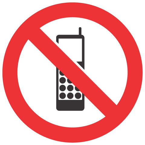 Cellphones Prohibited Safety Sign