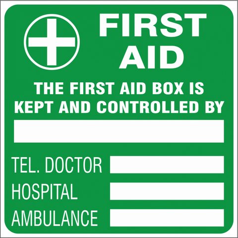 First aid box is controlled by safety sign