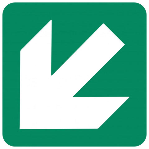 Diagonal Green Arrow safety sign