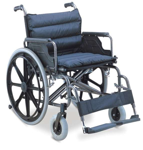 Wheelchair - Steel/Nylon - Extra Wide with Detachable Arm/Foot Rest