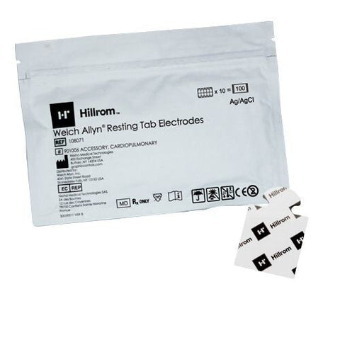 Welch Allyn Hillrom Resting Tab Electrodes (100/Pack)